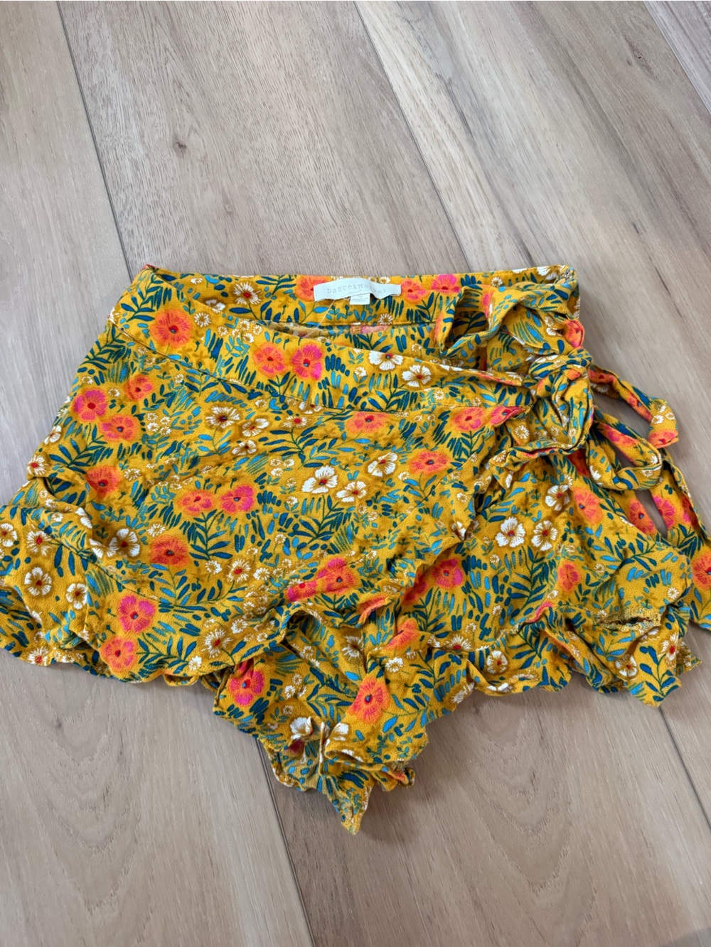 Floral Wrap Skort in Mustard